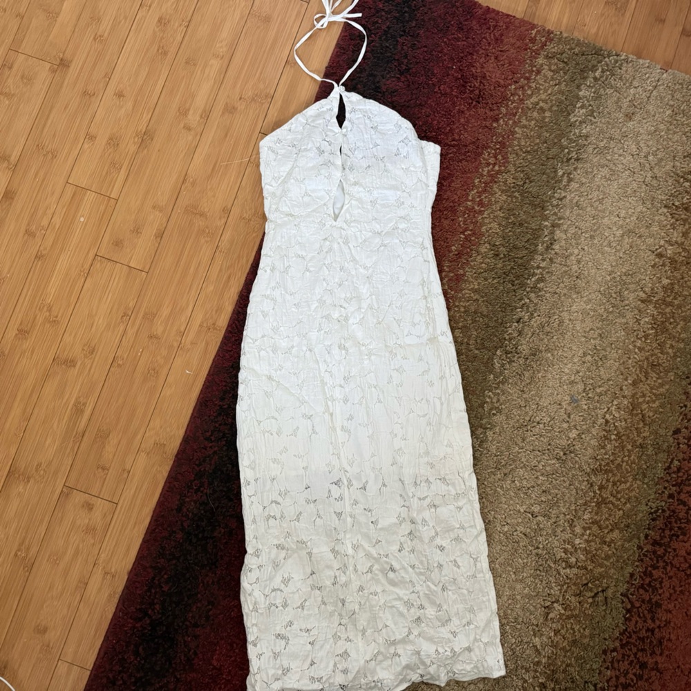 LPA White Lace Midi Dress